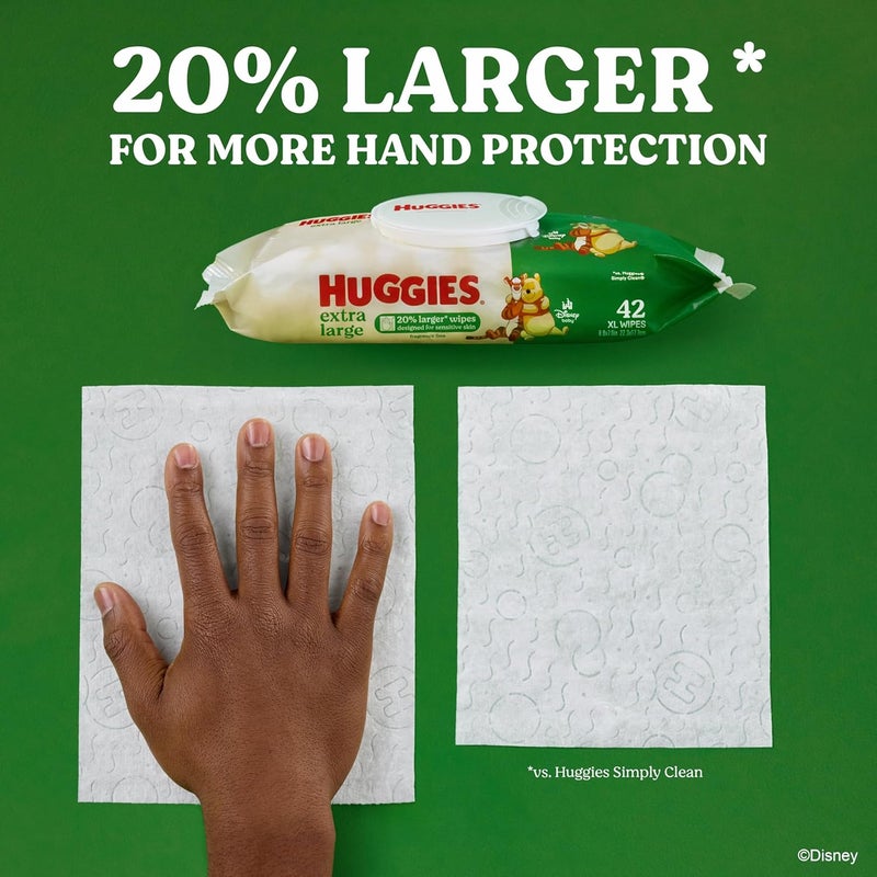 HUGGIES Extra Large Baby Wipes, Unscented, 5 Flip-Top Packs, 210 XL Wipes Total, Packaging May Vary - Image 2